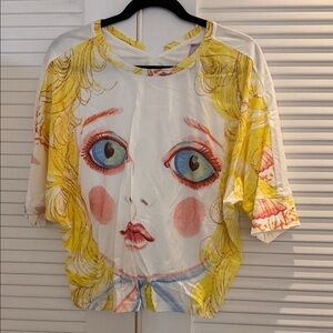 Vibrant Artistic Face Design Women's Top